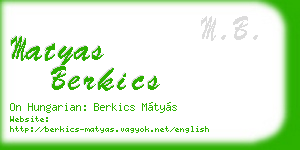 matyas berkics business card