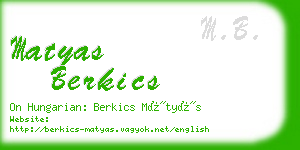 matyas berkics business card